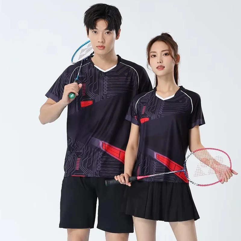 Badminton Jersey - Herren Badminton T-Shirts Schnelltrocknend Tischtennis Trikots